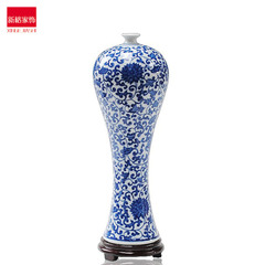 特价明清陶瓷器 青花瓷花瓶现代时尚工艺品家居摆设 缠枝美人瓶